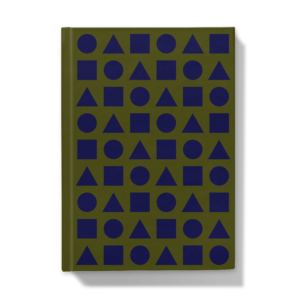 Blue Night Shapes on Green - Hardcover Journal - Front Cover