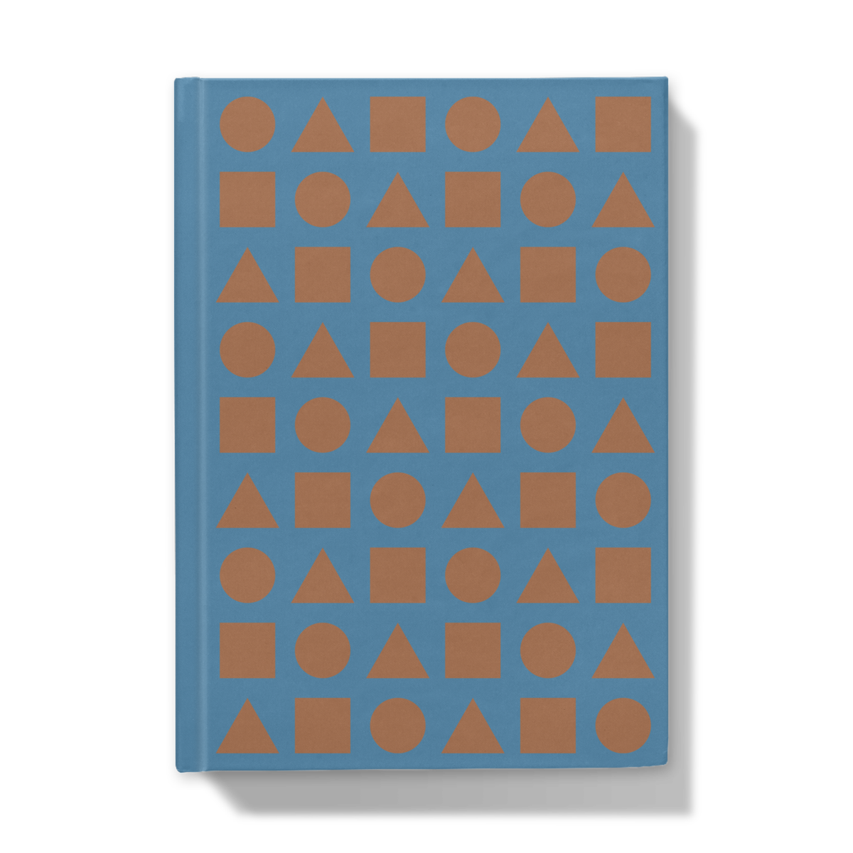 Brown Shapes on Light Blue - Hardcover Journal - Front Cover