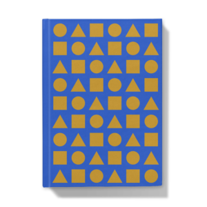 Gold Shapes on Intense Blue - Hardcover Journal - Front Cover