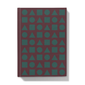 Green Shapes on Chocolate Brown - Hardcover Journal