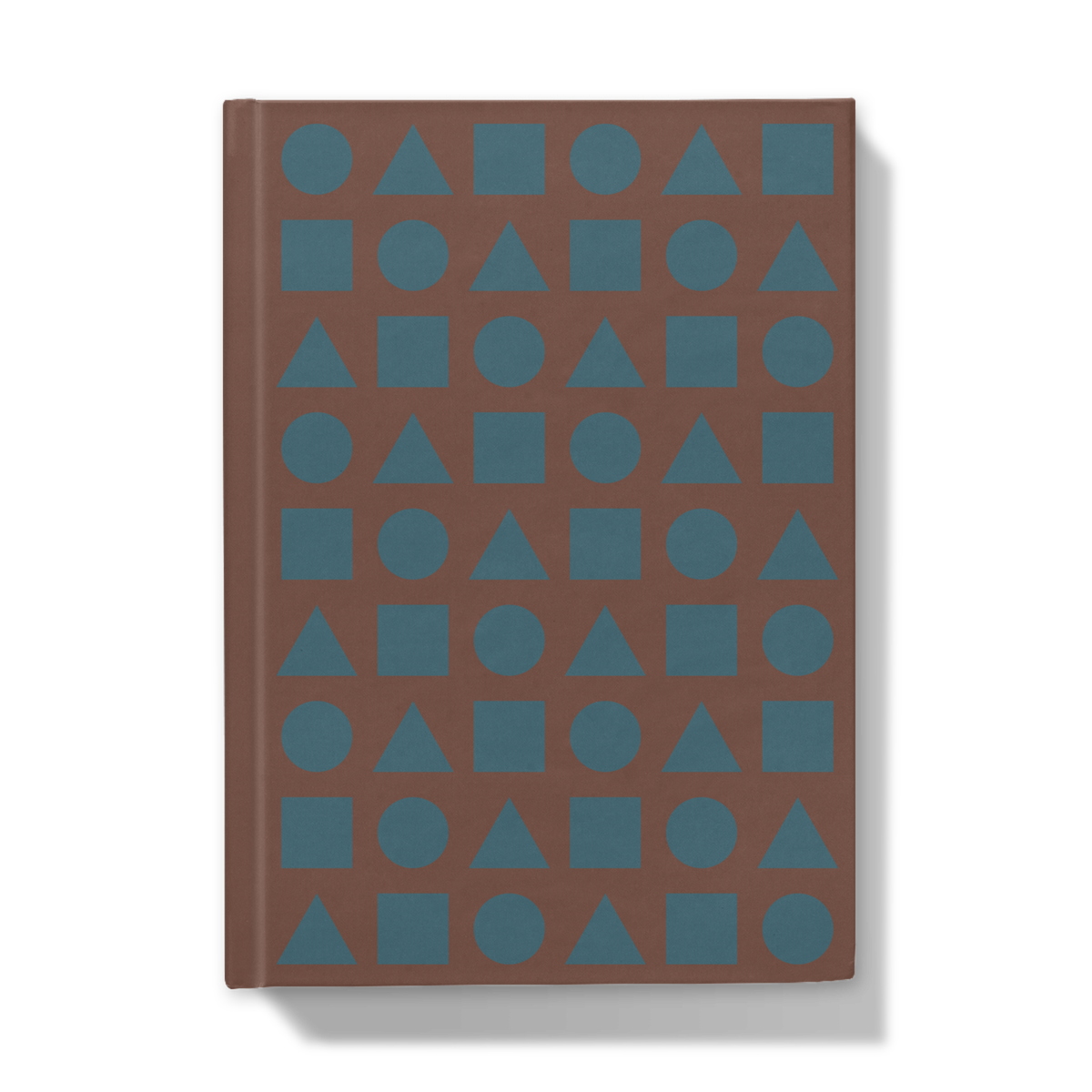 Mediterranea Shapes on Peat Brown Hardcover Journal Front Cover