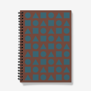 Mediterranea Shapes on Peat Brown - A5 Spiral notebook