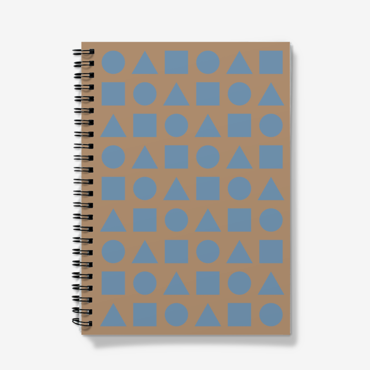 Night Owl Shapes on Brown Spiral Notebook
