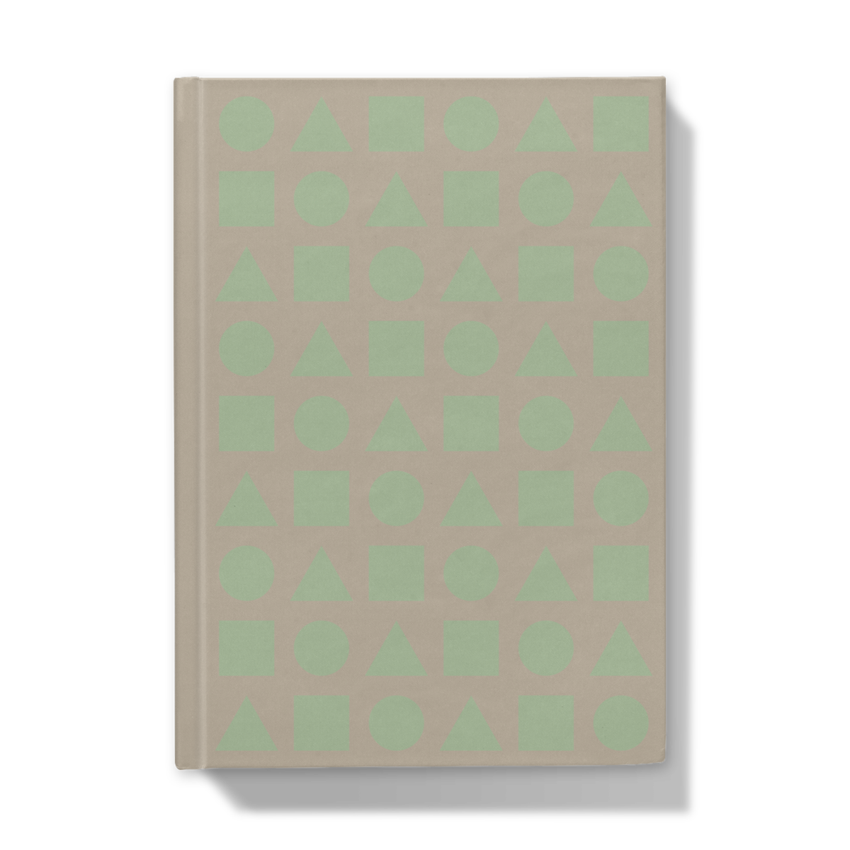 Pastel Green Shapes on Beige - Hardcover Journal - Front Cover