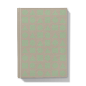 Pastel Green Shapes on Beige - Hardcover Journal - Front Cover