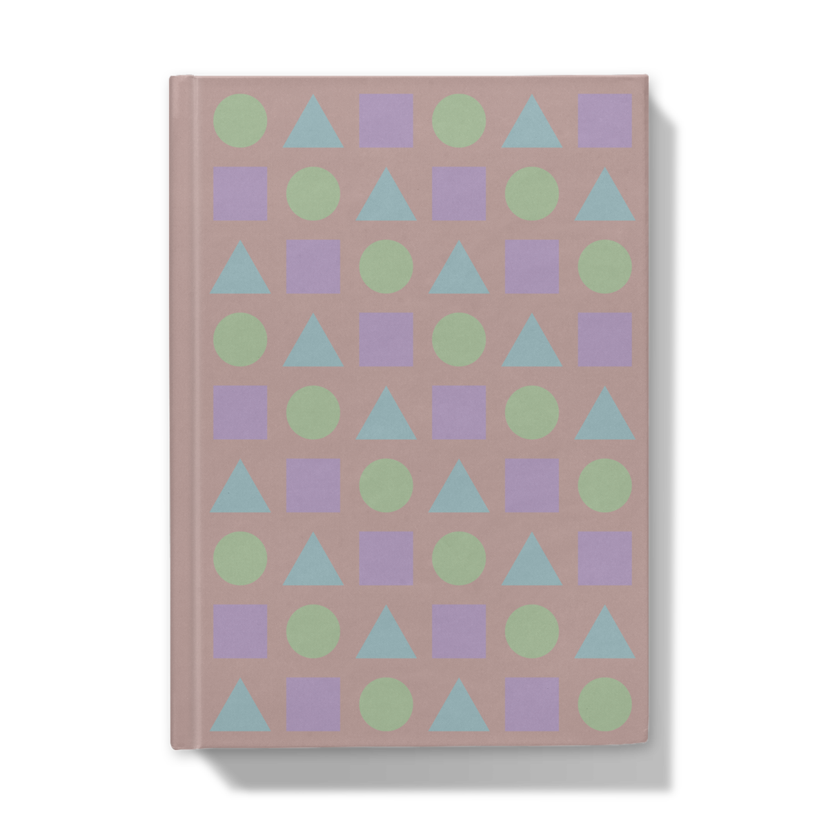 Pastel Shapes on Pink Sand - Hardcover Journal - Front Cover