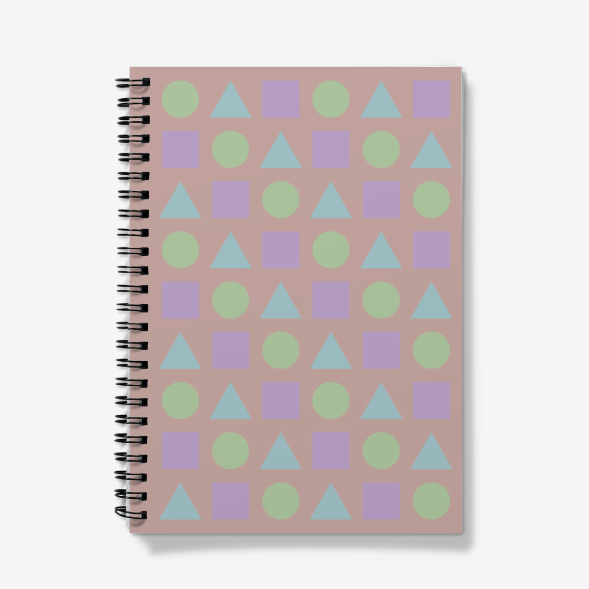 Pastel Shapes on Pink Sand Spiral Notebook