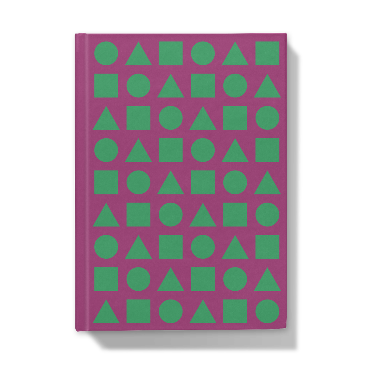 Vivid Green Shapes on Violet Vixen - Hardcover Journal - Front Cover