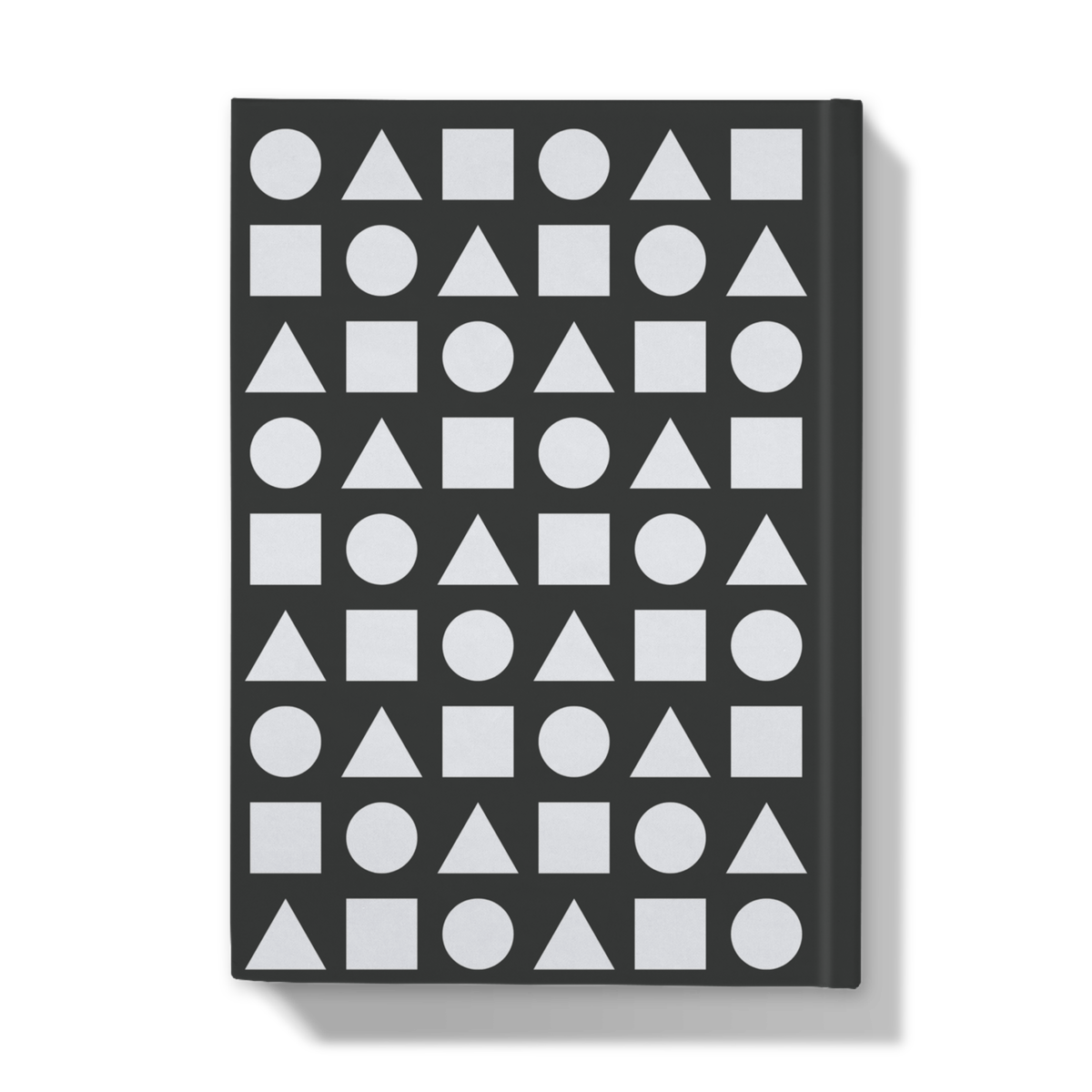 White Shapes on Black - Hardcover Journal - Back Cover