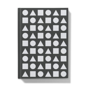White Shapes on Black - Hardcover Journal - Front Cover