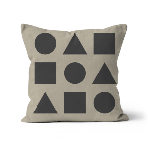 Dark Shapes on Beige  - Sofa Cushion
