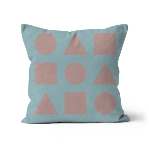 Earthbound Shapes on Harbor Mist - Sofa Cushion