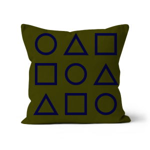 Blue Night Outlines on Green - Sofa Cushion