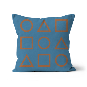Brown Outlines on Light Blue - Sofa Cushion