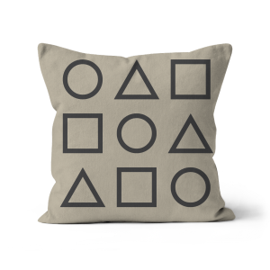 Dark Grey Outlines on Beige - Sofa Cushion