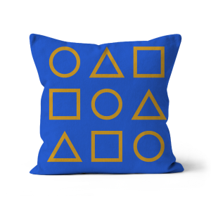 Gold Outlines on Intense Blue - Sofa Cushion
