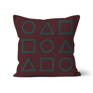 Green Outlines on Chocolate Brown - Sofa Cushion