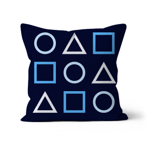 Pastel Blue Outlines on Dark Blue - Sofa Cushion