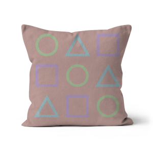 Pastel Outlines on Pink Sand - Sofa Cushion