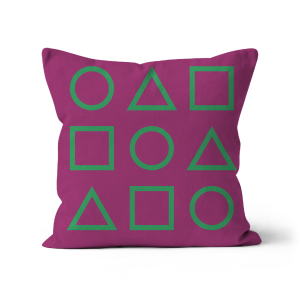 Vivid Green Outlines on Violet Vixen - Sofa Cushion