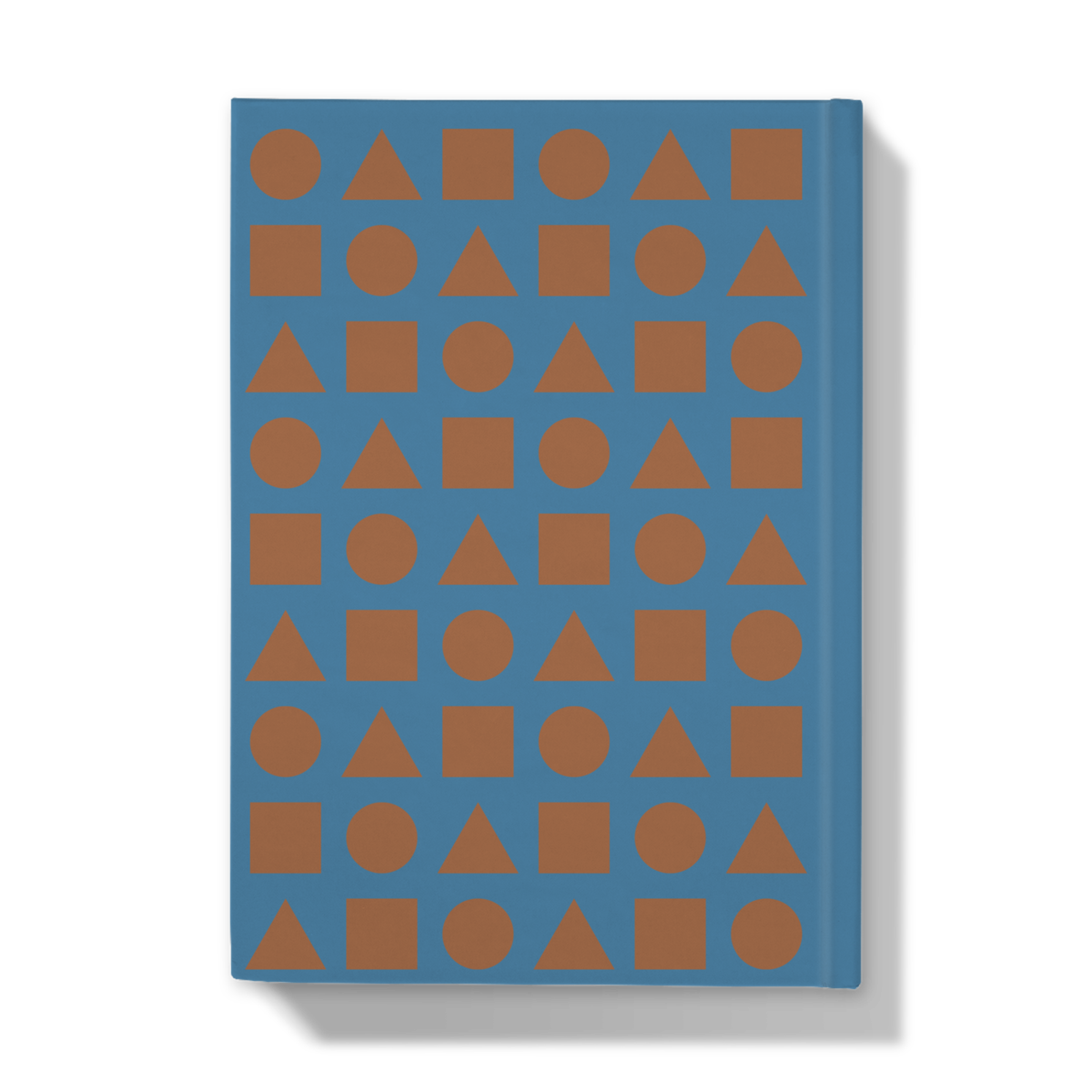 Brown Shapes on Light Blue - Hardcover Journal - Back Cover
