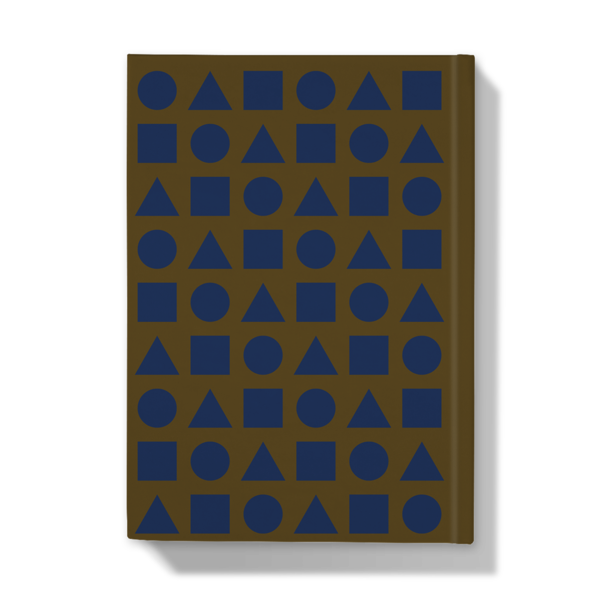 Deep Blue Shapes on Military Green - Hardcover Journal - Back Cover