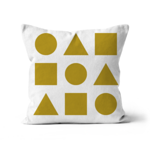 Gold on White Christmas Sofa Cushion