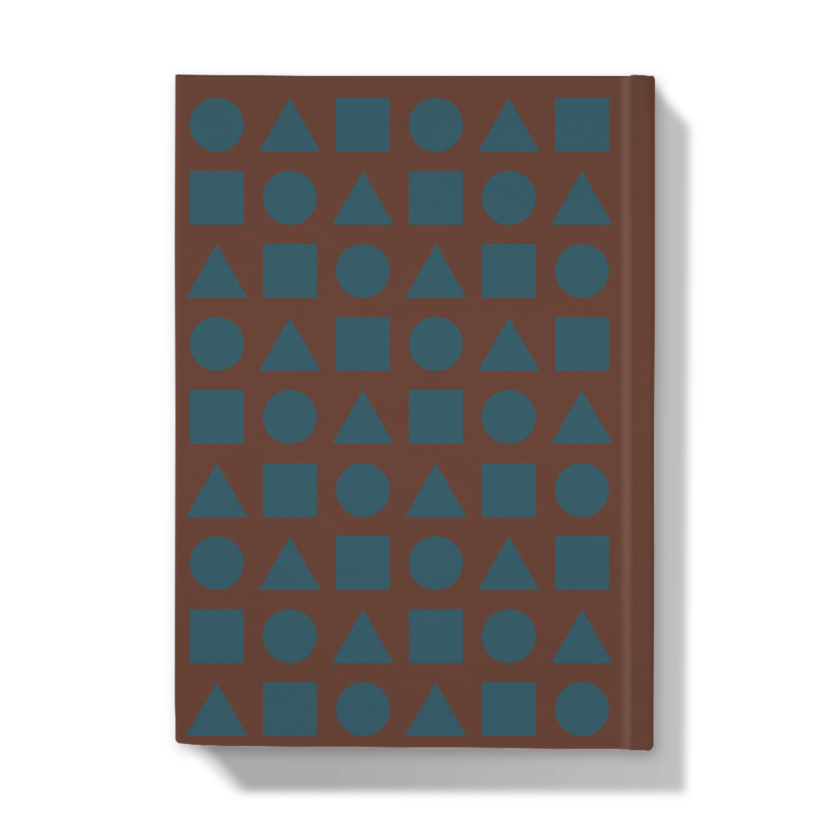 Mediterranea Shapes on Peat Brown Hardcover Journal Back Cover