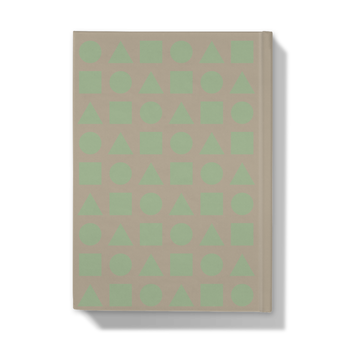 Pastel Green Shapes on Beige - Hardcover Journal - Back Cover