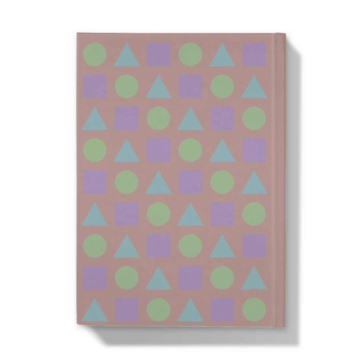 Pastel Shapes on Pink Sand - Hardcover Journal - Back Cover