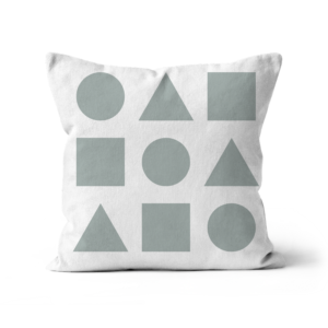 Silver on White Christmas Sofa Cushion