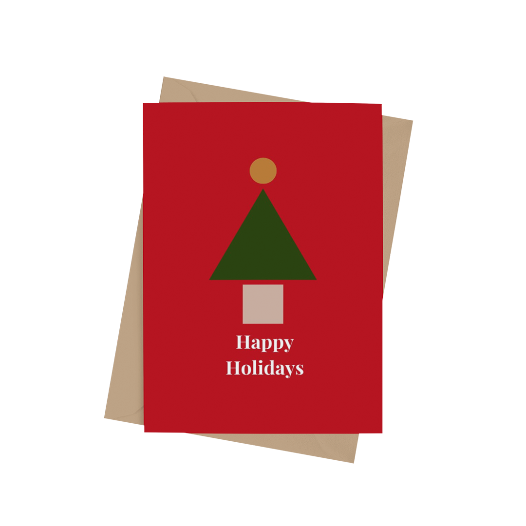 Happy Holidays Tree Greeting Card Shapes