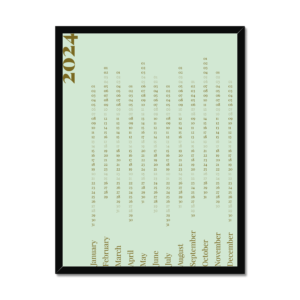 Minimal Calendar 2024 - Aged Antics on Mint Coffee