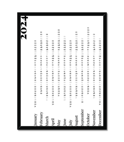 Minimal Calendar 2024 - Black on White