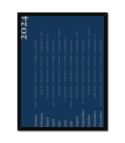 Minimal Calendar 2024 - Grey on Poseidon