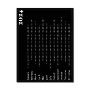 Minimal Calendar 2024 - White on Black